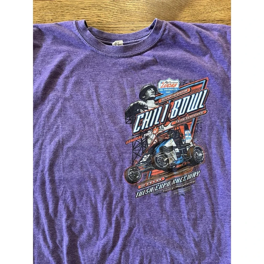 2018 Tulsa Chili Bowl Midget Racing Purple T-Shirt -‎ Two Sided - Men's Large